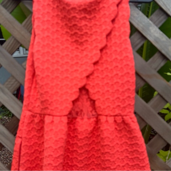 Women’s size XS Maeve Anthropologie Coral Caye Scalloped Hem Cut Out Dress - Picture 8 of 14